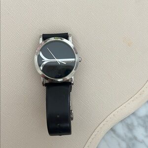 BCBGMaxAzria Black and Silver Watch
